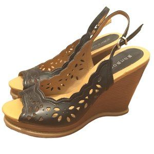 Cute Bamboo Slingback Wedges
